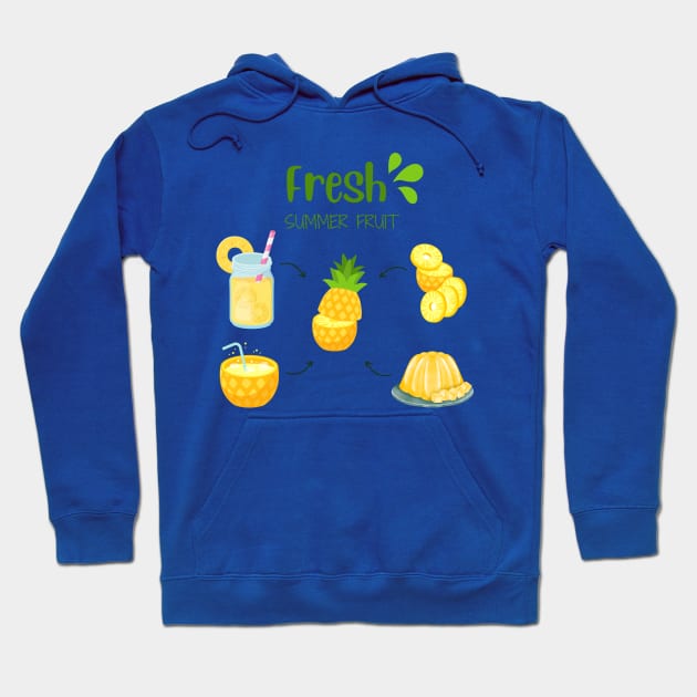 Pineapple Fresh Summer Fruit Hoodie by SalxSal